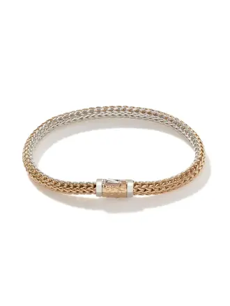 John Hardy Bracelet à Points, Or, Argent Sterling, 6.5MM John Hardy Bracelet à Points, Or, Argent Sterling, 6.5MM