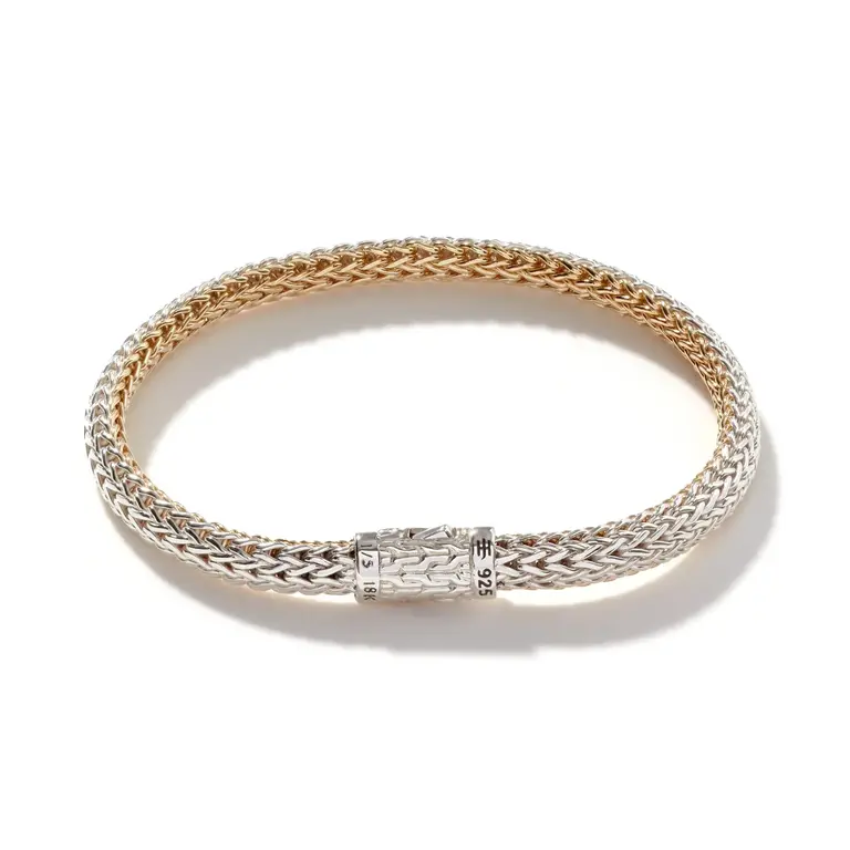 John Hardy Bracelet à Points, Or, Argent Sterling, 6.5MM