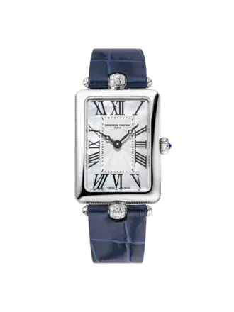 Frederique Constant Quartz Classics Carrée cuir bleu dia. Frederique Constant Quartz Classics Carrée cuir bleu dia.