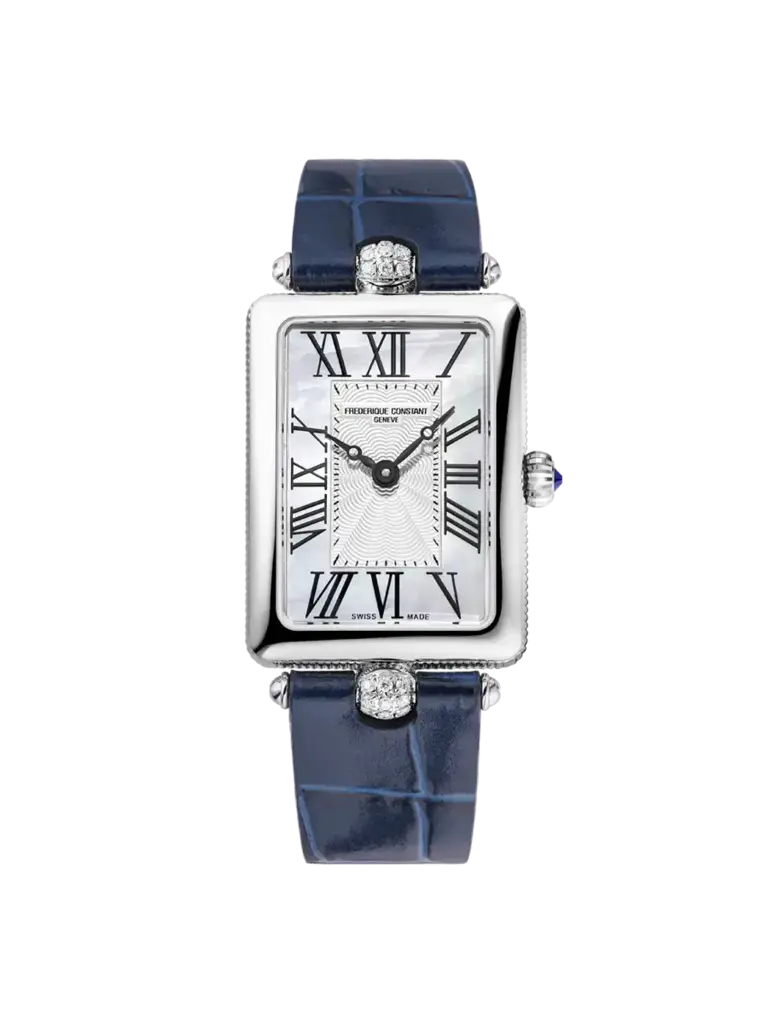 Frederique Constant Quartz Classics Carrée cuir bleu dia.