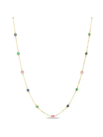 Trésor Collier 18KJ Saphir Rubis Emeraude Trésor Collier 18KJ Saphir Rubis Emeraude