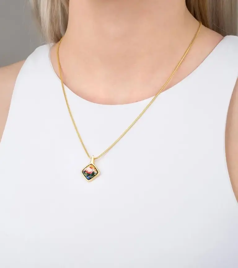 FREYWILLE Pendant Carré CM Orangeraie  plaqué or