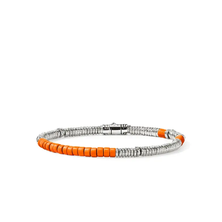 John Hardy Brac Heishi Argent Email Orange