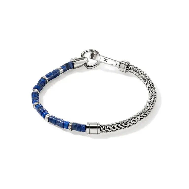 John Hardy Brac Heishi Argent Lapis