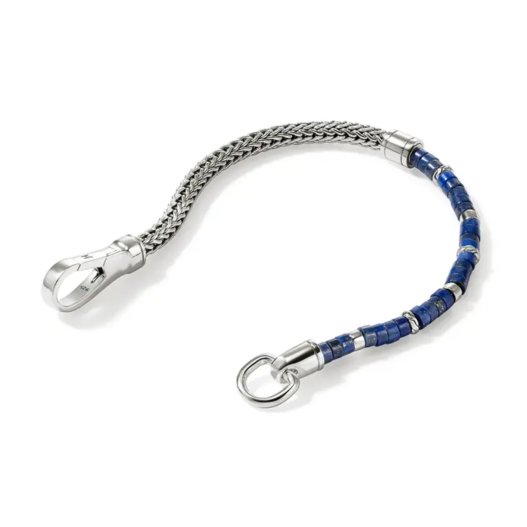 John Hardy Brac Heishi Argent Lapis