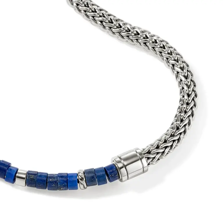 John Hardy Brac Heishi Argent Lapis
