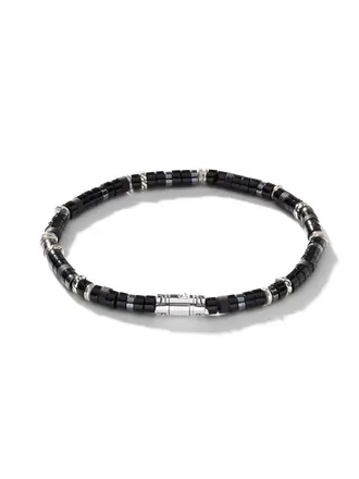 John Hardy Bracelet Heishi argent onyx John Hardy Bracelet Heishi argent onyx