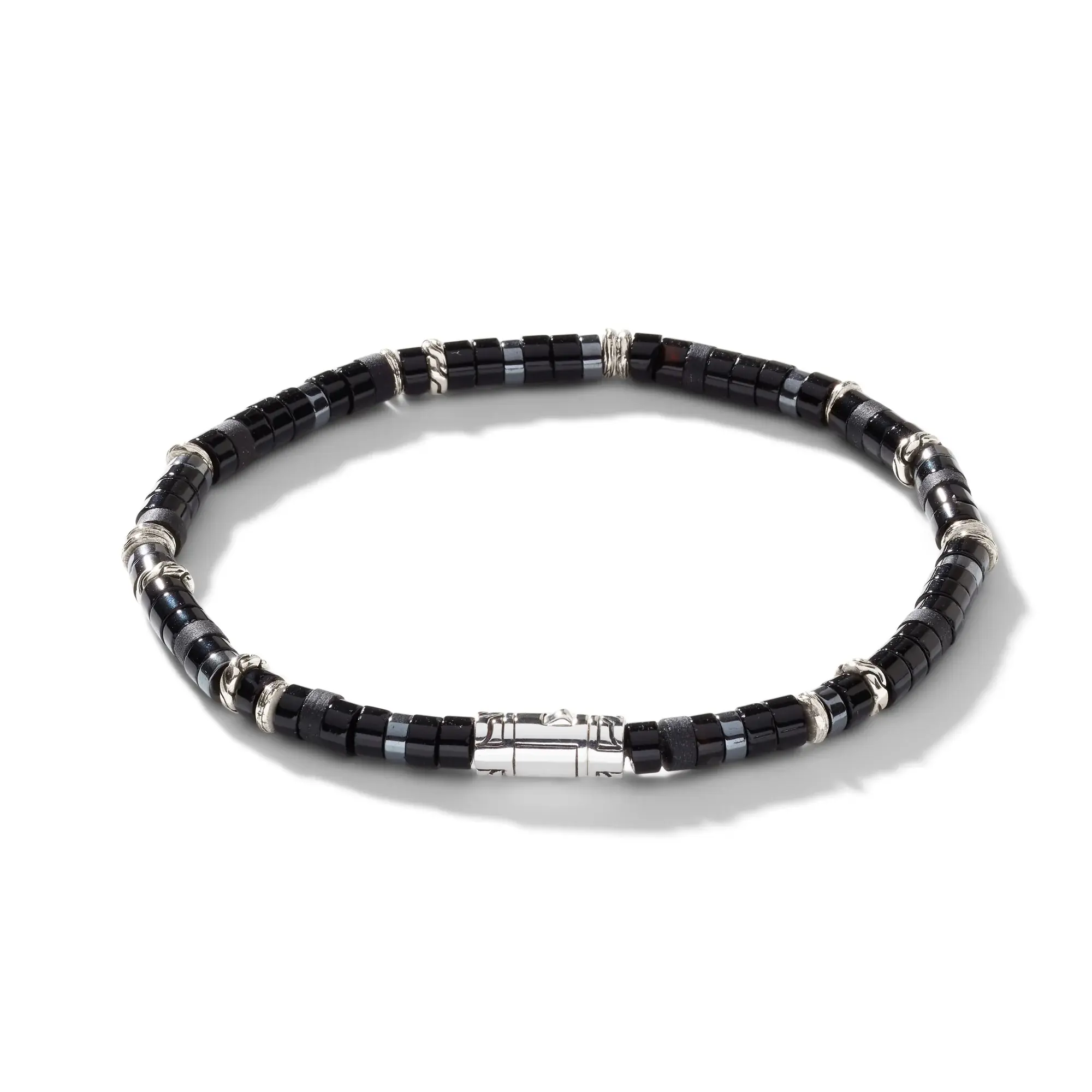 Bracelet Heishi argent onyx