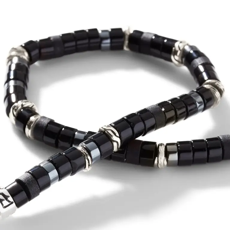 John Hardy Bracelet Heishi argent onyx