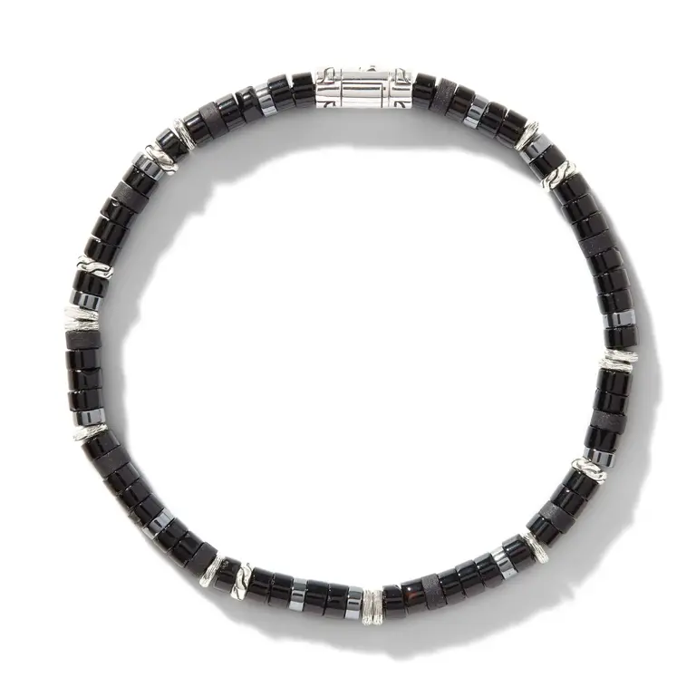 John Hardy Bracelet Heishi argent onyx