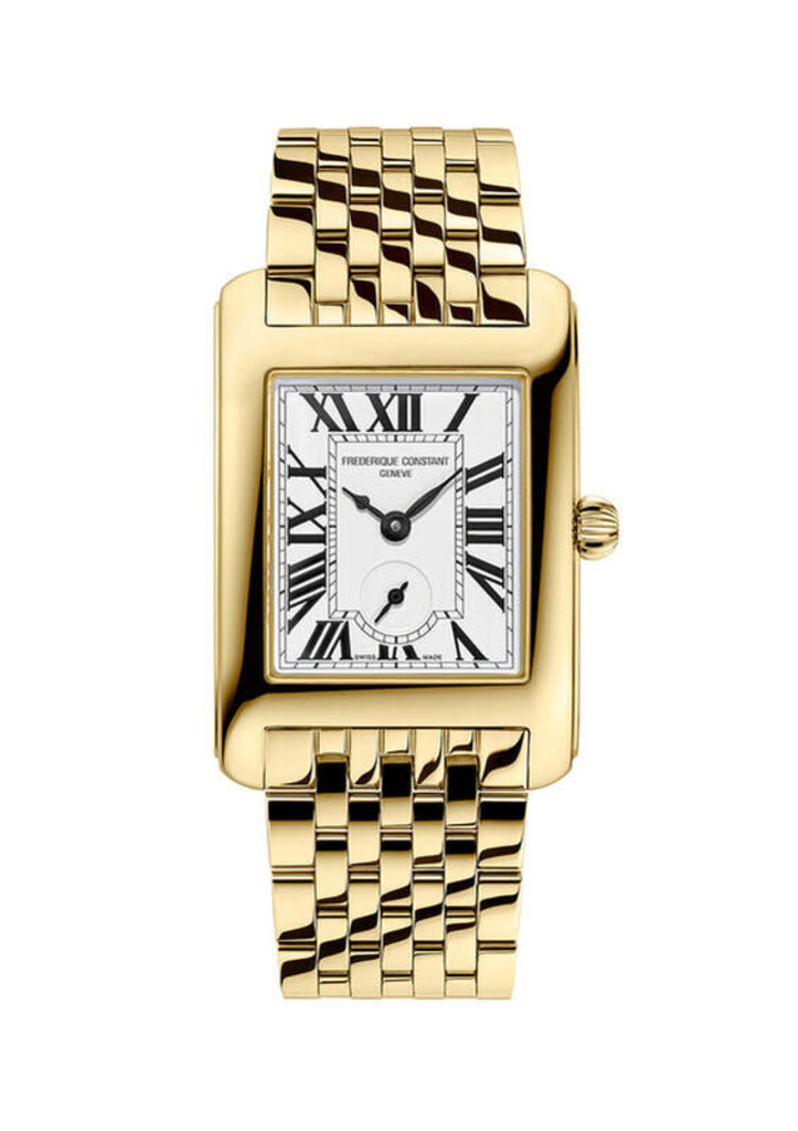 Frederique Constant Montre FC rectangle doré romain