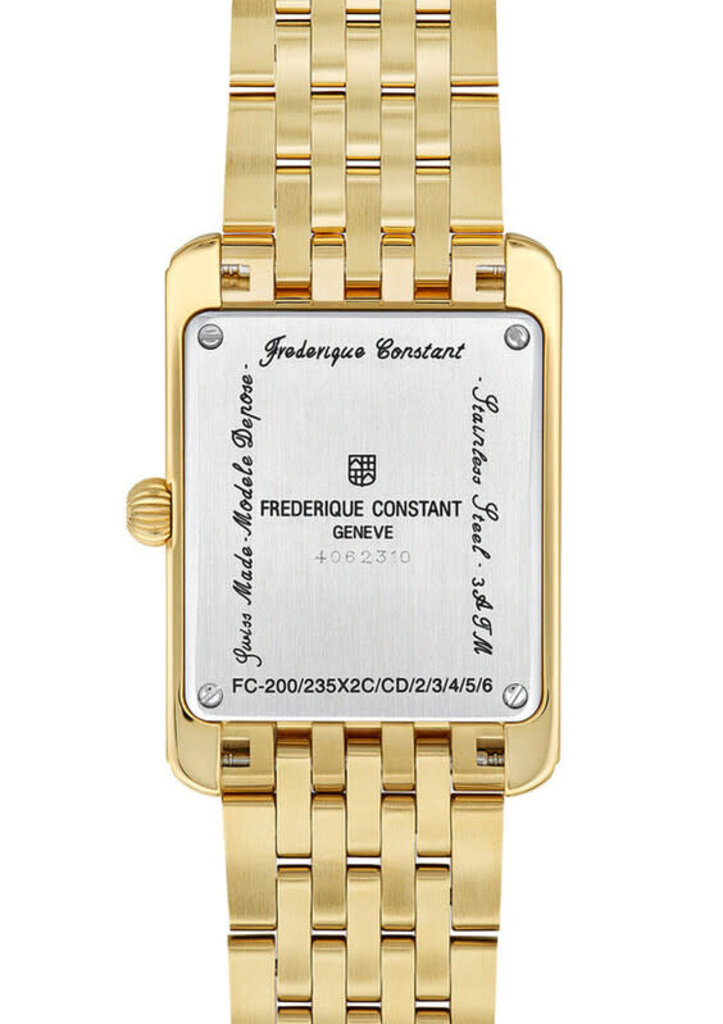 Frederique Constant Montre FC rectangle doré romain