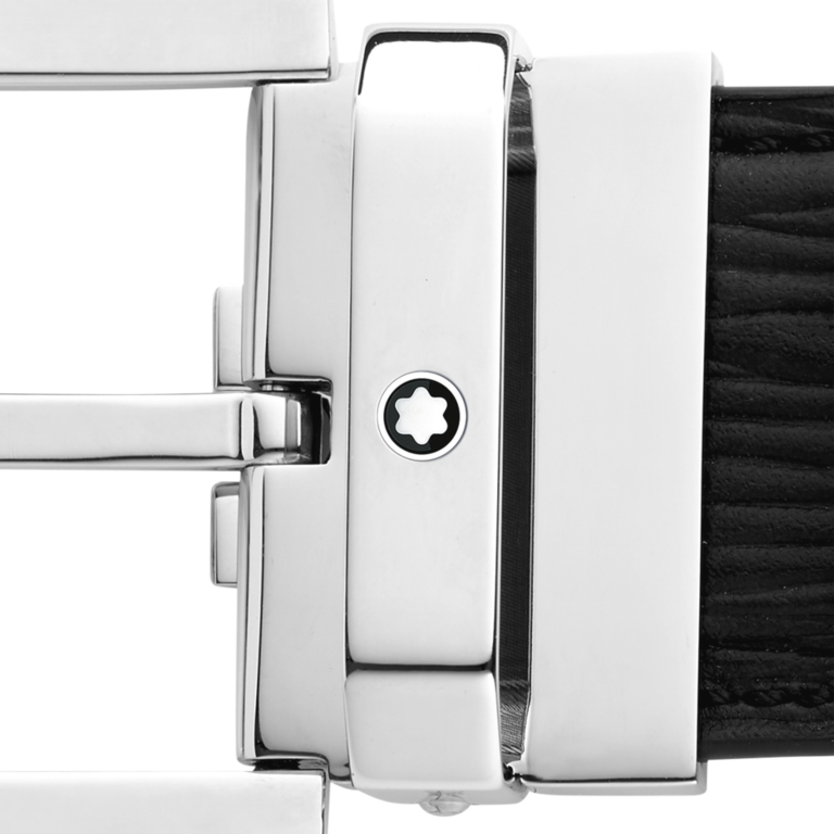 MONTBLANC Ceinture boucle carré rev noir gris 35mm