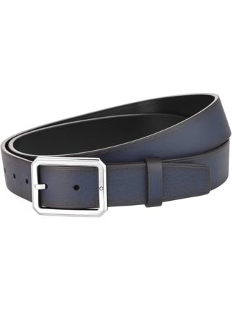 MONTBLANC Ceinture Octogone Palladium reversible Bleu et noir 35mm MONTBLANC Ceinture Octogone Palladium reversible Bleu et noir 35mm