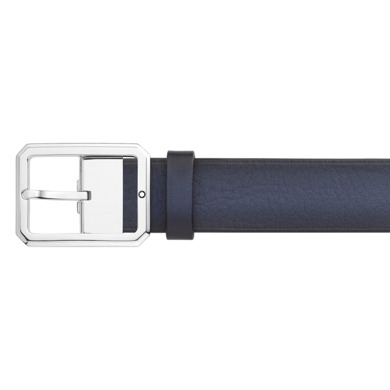 MONTBLANC Ceinture Octogone Palladium reversible Bleu et noir 35mm