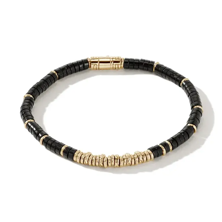 John Hardy Brac Heishi 14K Onyx Petit