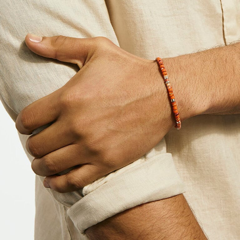 John Hardy Bracelet arg coquillage d'huître épineuse rouge M