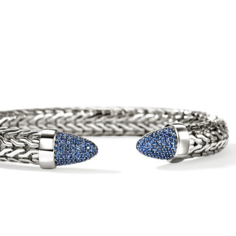 John Hardy Brac arg saphir bleu Spear M