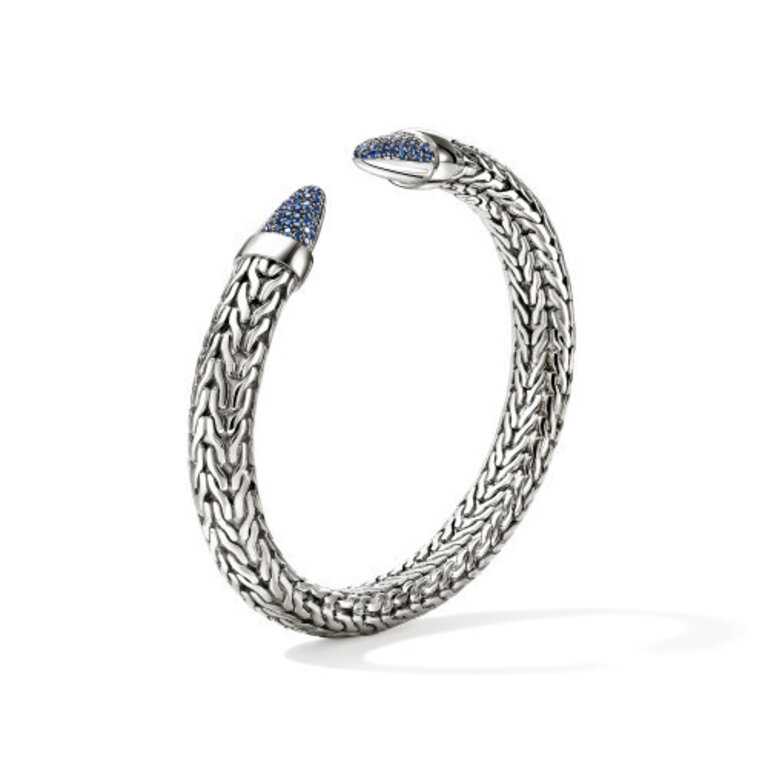 John Hardy Brac arg saphir bleu Spear M