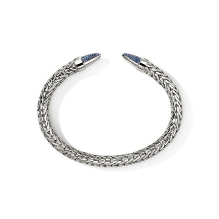 John Hardy Brac arg saphir bleu Spear M
