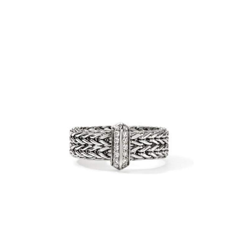 John Hardy Bague Argent ICON Pavé 0.16ct 6mm
