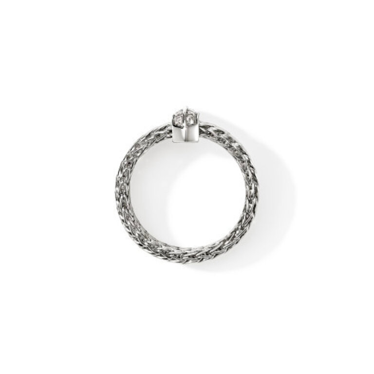 John Hardy Bague Argent ICON Pavé 0.16ct 6mm
