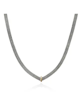 John Hardy Collier ICON Argent + Or 14KJ 6mm 18''