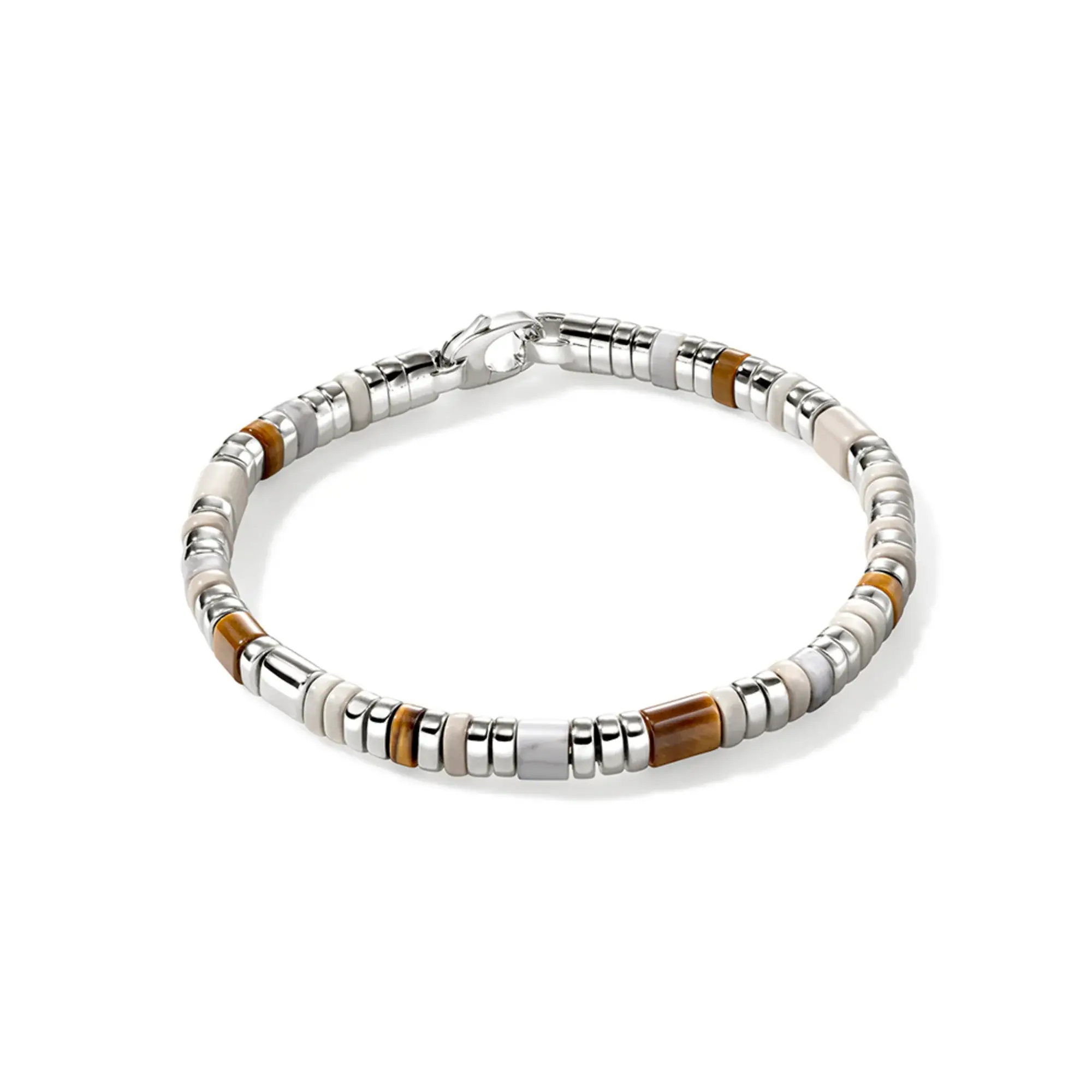 Brac Argent oeil de tigre, Howlite. Émail