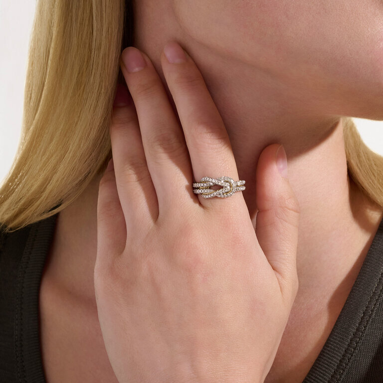 John Hardy Bague Noeud 14KJ dia .48ct