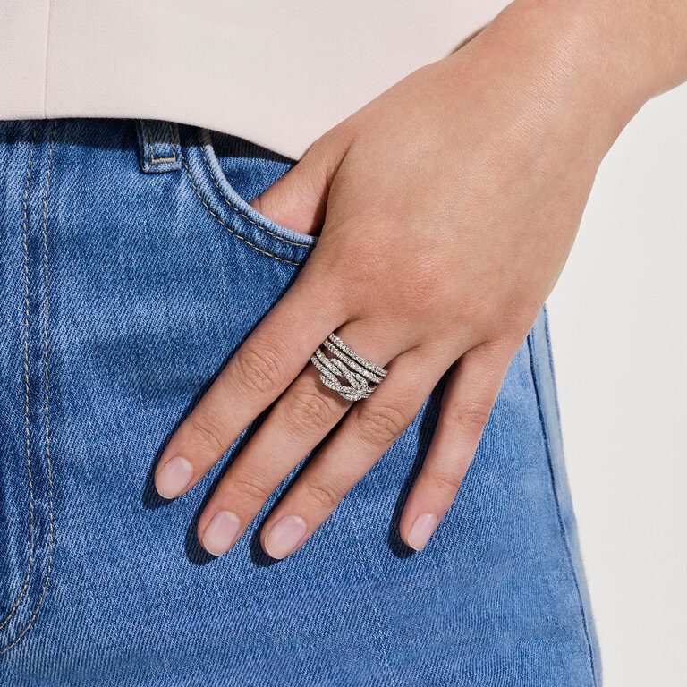 John Hardy Bague Noeud Diamants .99ct