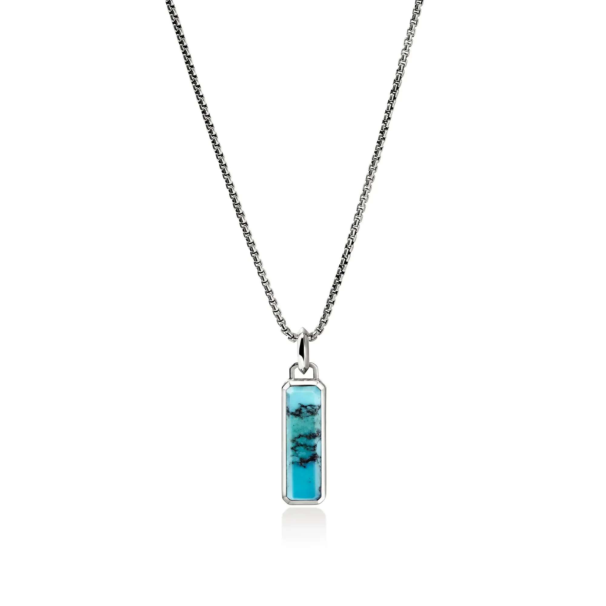 Collier Argent Talisman Turquoise