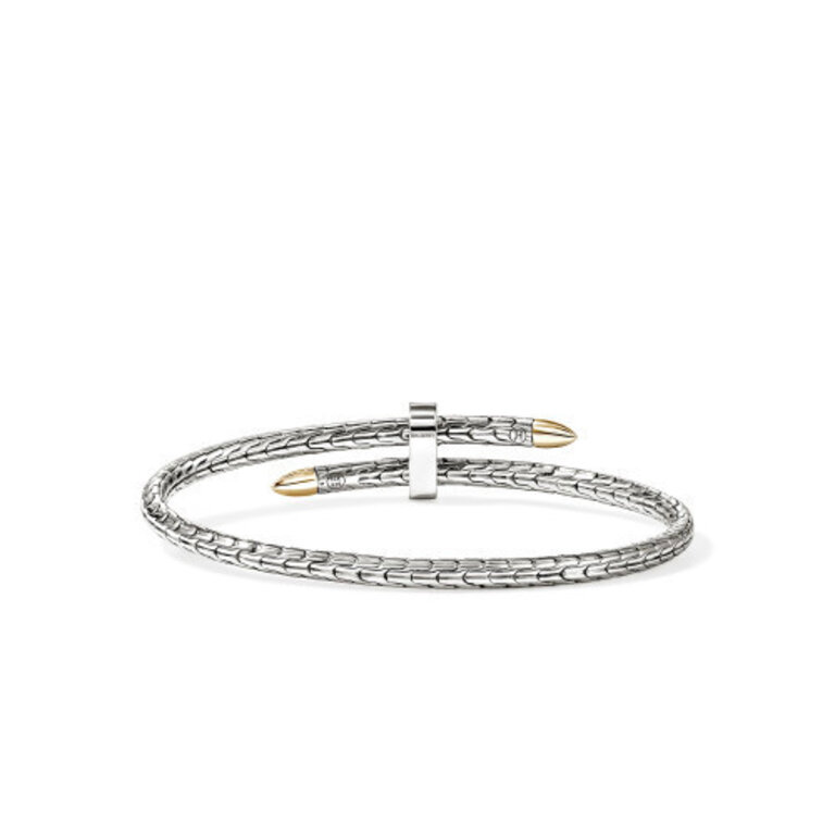 John Hardy Bracelet Spear Argent + Or 14 K pavé diamants (0,16 ct).