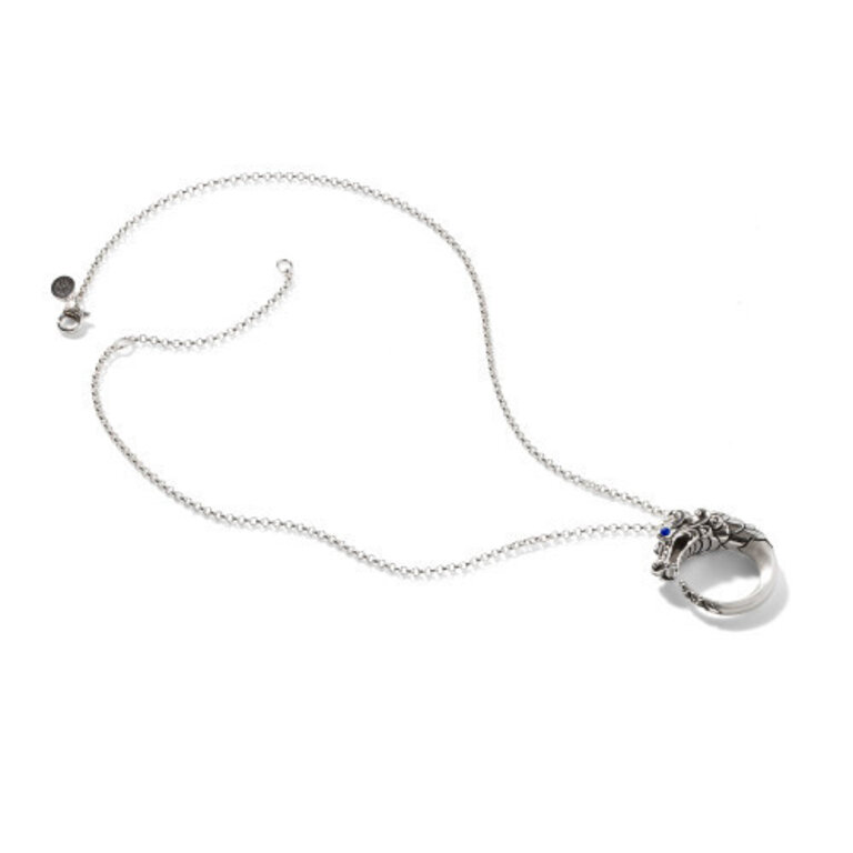John Hardy Collier NAGA Argent Saphirs Noir/Bleu