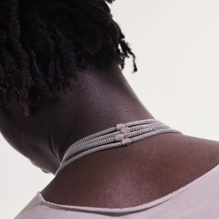 John Hardy Collier classic chain 5mm 18'' diamant