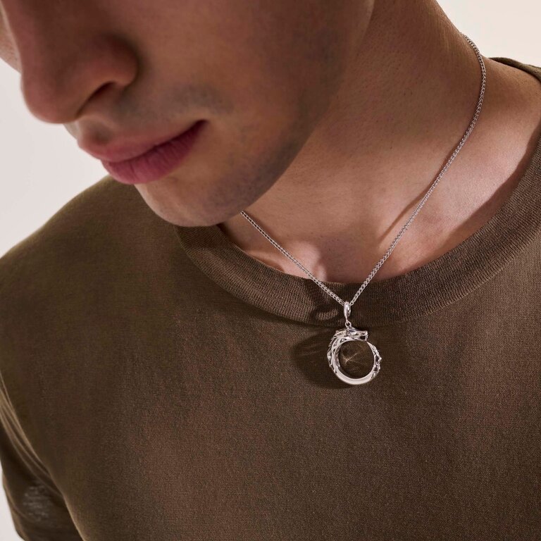 John Hardy Collier NAGA Argent/Saphirs Bleus 16-18 po