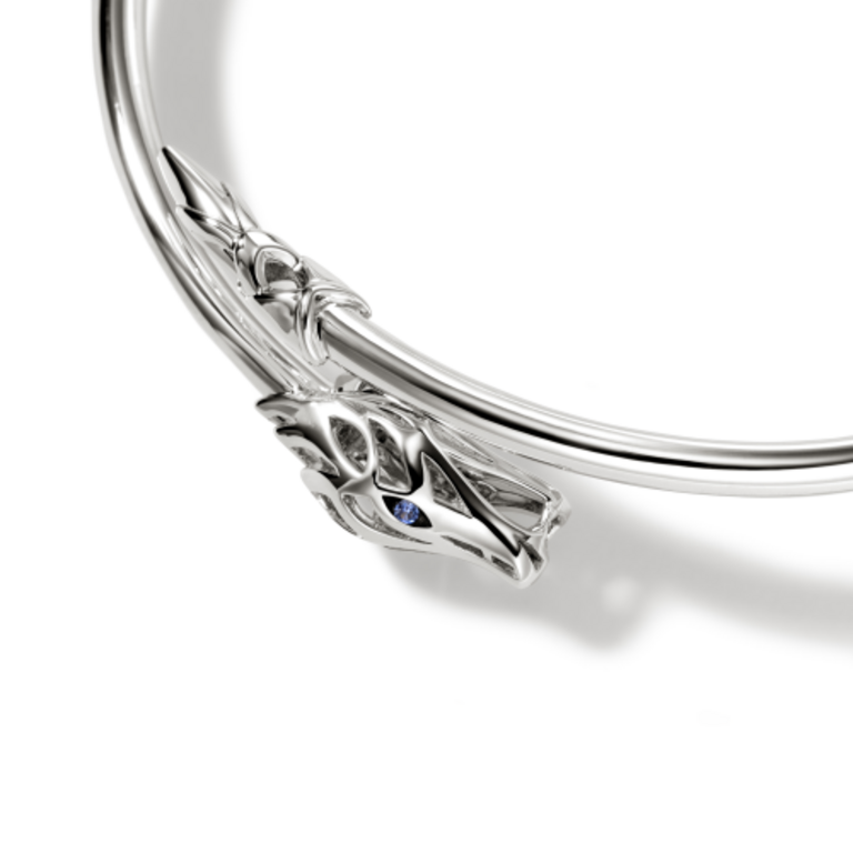 John Hardy Bracelet Manchette Naga Argent/Saphirs bleus
