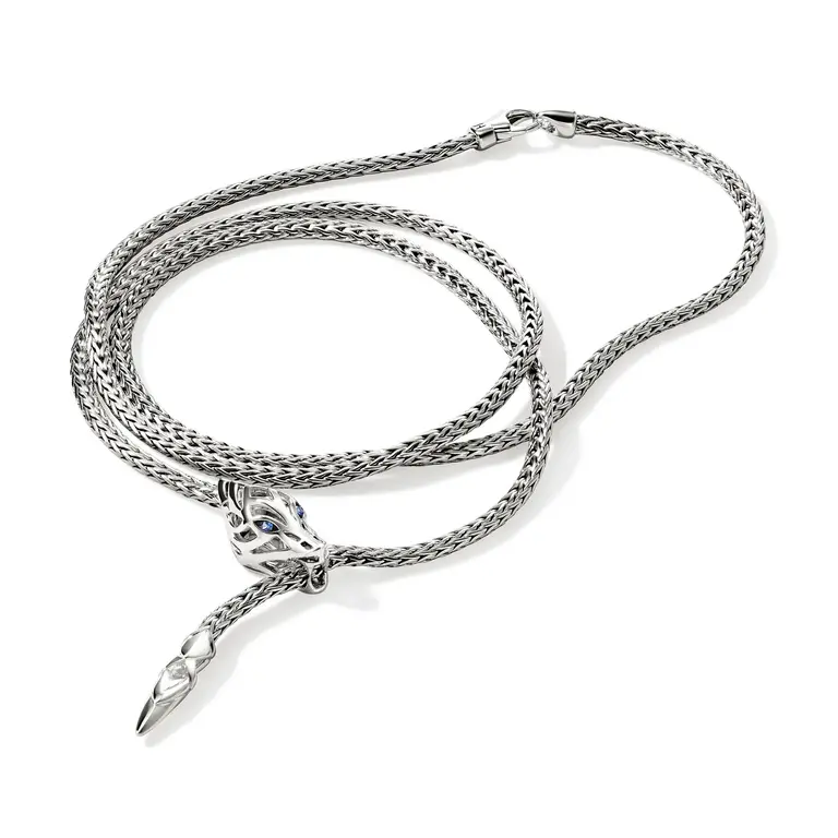 John Hardy Bracelet Mini Chain Legends Naga saphirs bleus