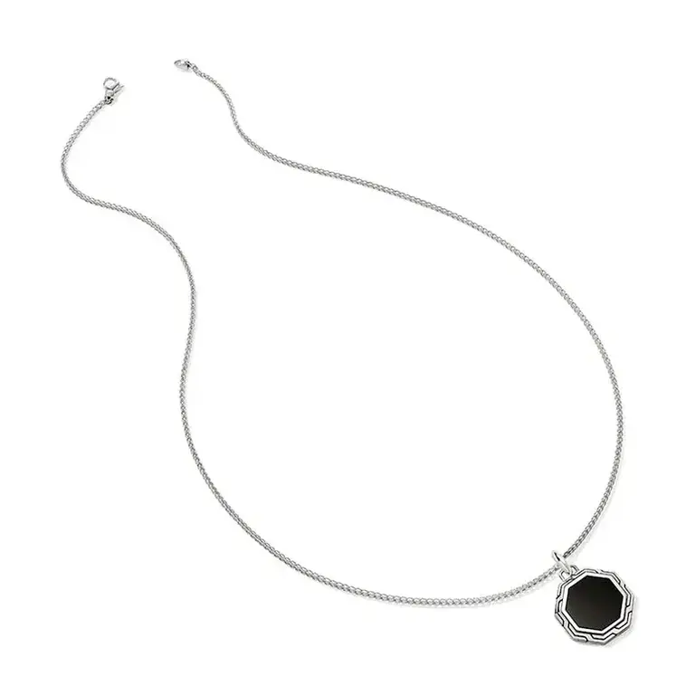 John Hardy Chaine pendentif Octogone Onyx 22''
