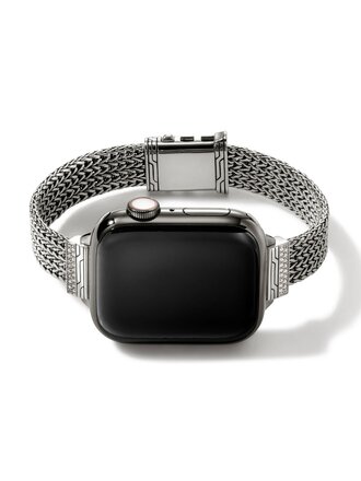 John Hardy Bracelet Argent 12mm Diamants .30ct pour montre Apple