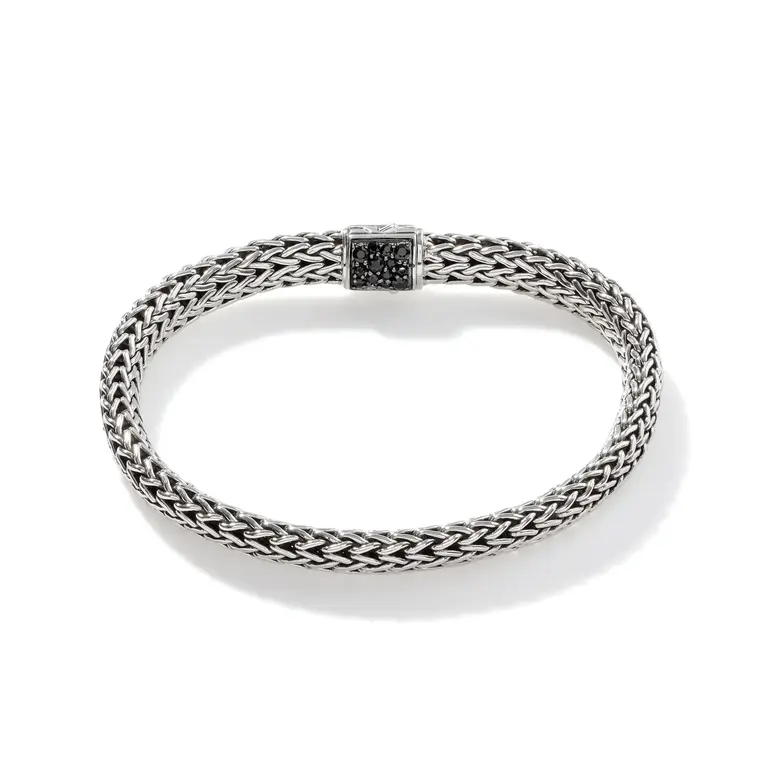 John Hardy Bracelet Réversible Argent Émeraudes/Saphirs noirs