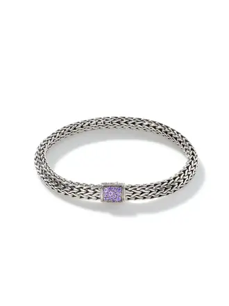 John Hardy Bracelet Réversible Améthystes/Saphirs noirs