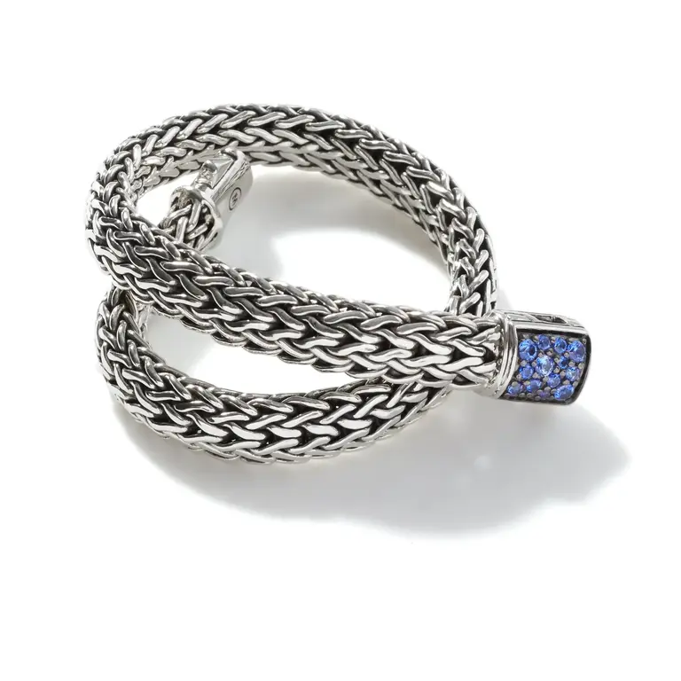 John Hardy Bracelet réversible Saphirs bleus et noirs