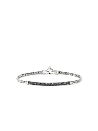 John Hardy Bracelet Essentials Argent pavé saphirs noirs