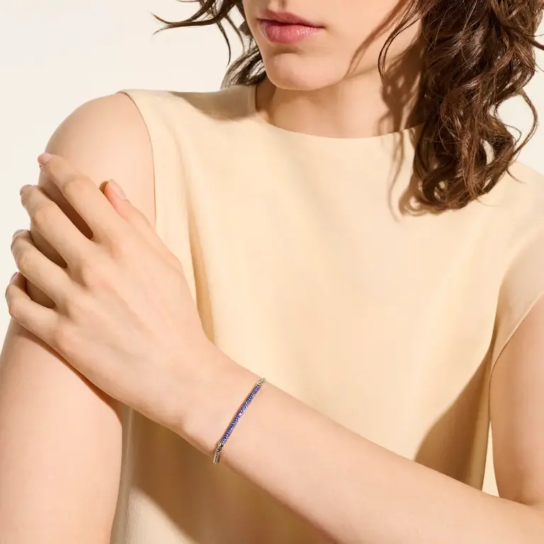 John Hardy Bracelet Essentials argent pavé saphirs bleus