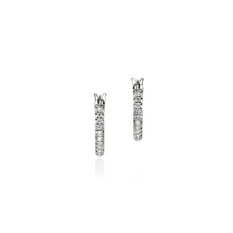 John Hardy Anneaux argent JH Essential pavé diamants .16ct