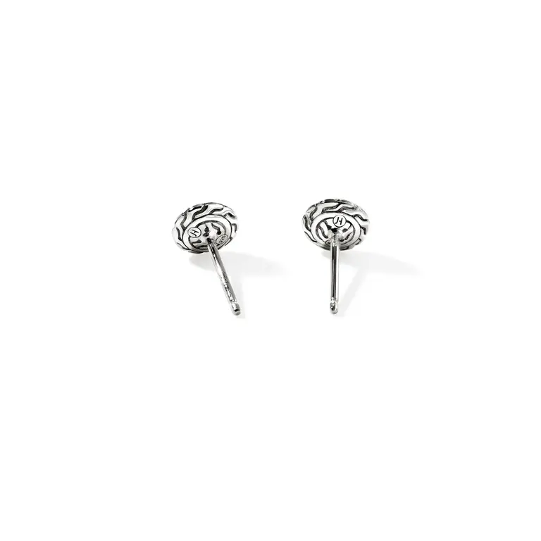 John Hardy Boucles d'oreilles Argent pavé diamants 0,19ct