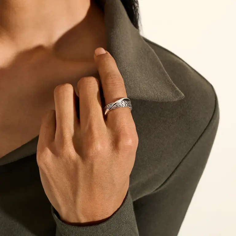 John Hardy Bague Crossover JH Essential argent