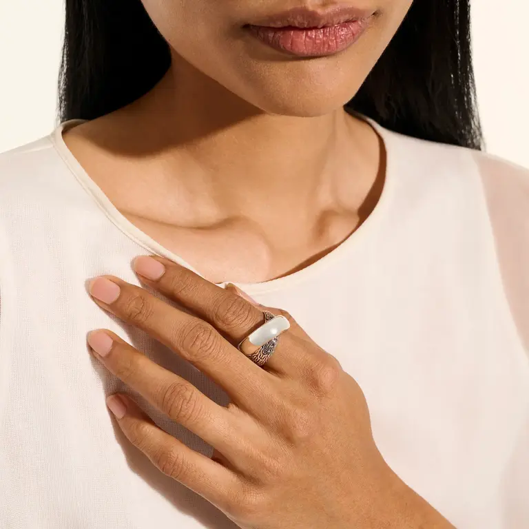 John Hardy Bague JH Essential Crossover argent