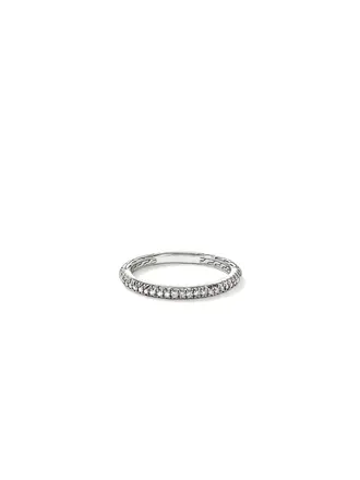 John Hardy Bague JH Essential argent sterling pavé diamants 0.19ct