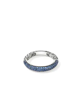 John Hardy Bague JH Essential argent pavé saphirs bleus